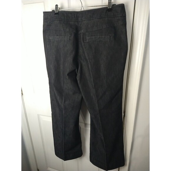 Kenneth Cole Reaction Woman 12 Black Wash Denim Boot Cut Jeans Casual Mid Rise - Picture 10 of 11
